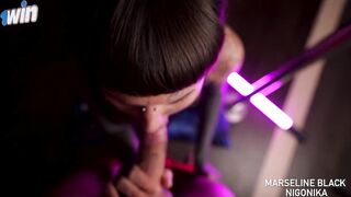 Sucking my boyfriend dry in pink light _ Nigonika Most excellent Porn 2023