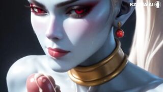 Vados from Dragon Ball, playgirl with a large booty and a oral-sex (AI Generated)