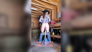 Concupiscent Large Booty Redhead bangs herself in the one and the other holes, Squirting on the Farm and Bedroom!