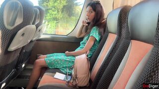Avid Dude Takes Out His Knob On Public Bus - But Hotty Doesn't Lose Her Head And Helps Him Cum