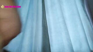 Excited Jean Rodriguez Fucked Legs High by Jacked Man, Giant Melons Shaking with Cum in Rubber