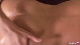 Disappointed Wife with large natural Bouncing Titties entice to Cheating Bang by muscled Male at Massage