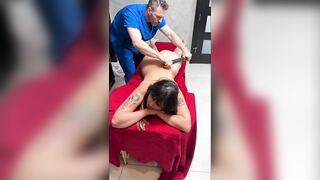 Oriental College Gal Getting Stripped Oil Massage Tomie