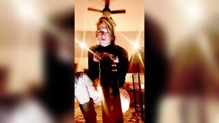 Sissy alt tattooed crossdresser bangs sex toy