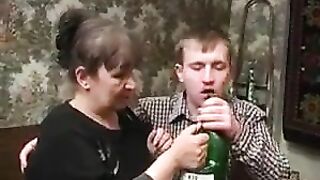 Granny with yummy melons, chunky body & stud