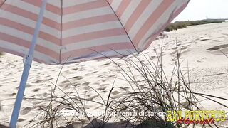 Public masturbation with voyeurs at nudebeach and outdoor oral-sex