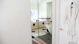 I walked in on my boss his breasty trans wife taking a shower