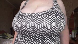 Large nice-looking melons swing close-up.