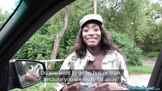 Public Agent - Black Female Soldier Bangs Large White Rod Outside in Public Place