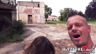 Risky Public Sex in Abandoned Place with Hawt Blond Curvy Chick