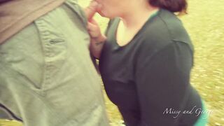 Wife Sucks Knob Outdoors Gets Face Overspread in Cum Public Facial