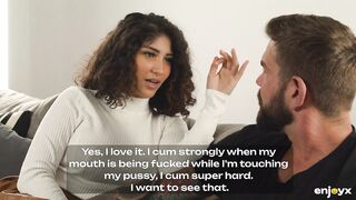 Exotic stunner Venus Afrodita shows her divine charms to a tattooed sex god