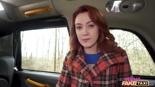 Female Fake Taxi - Cute redhead Cherry Candle meets large wang modelling agent and screws him outside