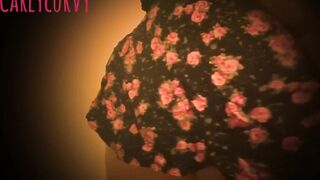 Golden-haired Carlycurvy vibrator play in pink and ebony short suit