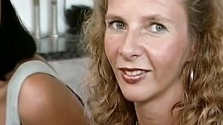 2 hawt German strumpets sucks large dong and share semen