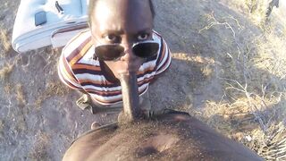 Hiking ends with a sore mouth and cunt