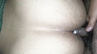 Homemade anal sex with a big beautiful woman with a plump cunt and a constricted butt