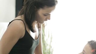 Teen Doxy Melina A Eats Brunette hair Chick Vita G's Soaked Vagina!