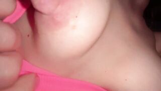 eighteen years old hotty says: Let me cum for the 1st time and upright my large teats 1st