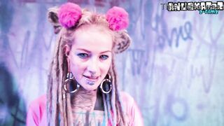 Tattoo Cutie Solo Double Penetration with Toys - ANAL Mastrubation - ATM, alternative, goth, double penetration