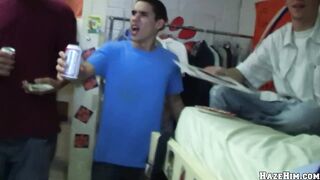 GAYWIRE - Frat Initiation Gets Wild As College Twinks Drop To Their Knees For A Large Schlong