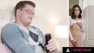 DEVILS FILM - Sexy Sweetheart Natalie Brooks Caught Her In-Law Fapping And This babe Finishes The Job