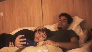 Watching the movie scene with my stepbrother and unintentionally swallowing his cock (we nearly got caught)