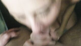 Wife gives hubby oral sex