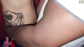 Sexually excited married woman screws her spouse's two ebony allies in the cuckold's lounge!