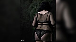 MIB: fat cutie shows her booty in ebony pants