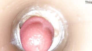 Camera 4k Inside Unfathomable Vagina Captures Massive Dose Spunk flow of Semen ASMR