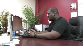 This babe gets on her knees and gives him a oral pleasure but in a short time, that guy holding onto her soft booty,...