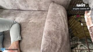 Those jeans are also petite for such a large ass! It's clear why they're torn. Sex in jeans