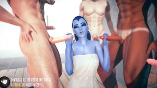 [OVERWATCH] Widowmaker team-fucked in the sauna CG manga