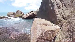 Hotwife went to a in nature's garb beach to screw one more stud and get lots of milk in her throat