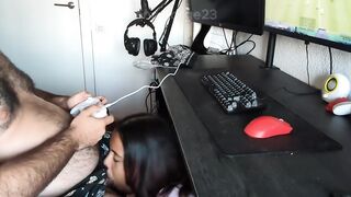 I give my boyfriend a oral-job during the time that this guy plays FIFA 26 until that guy covers my face with milk.