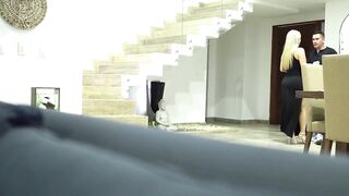 Caught my hawt golden-haired boss getting roughly banged!