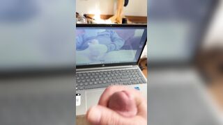 Watching myself stroke and cum