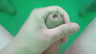 Slutty dude masturbating large shlong - POV large rod