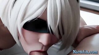 Blindfolded AI Generated Blond Double Permeated