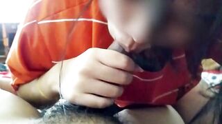 Fellatio at Ally's Abode โดนจับอมควยน้องเสื้อส้ม