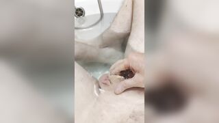 Shy Racoon fondles his rare wang in the bathtub