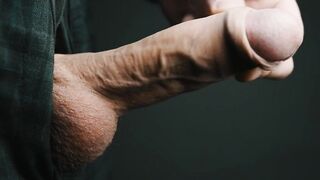 Thick jizz flow in 4K slow motion. Masturbating my large veiny Swedish schlong. Uncut and natural foreskin.