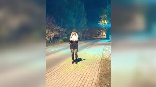 A transvestite disrobes and masturbates in public