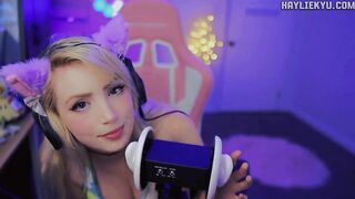 ASMR Cute Ear Breathing Giving a kiss Licking Tingles + Throat Sounds LOOP