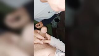 I suck him off and we've four-way sex and then this guy touches himself