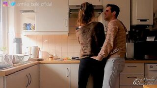 Kitchen make out with stepsister, giving a kiss & fingering - carnal teasing moments