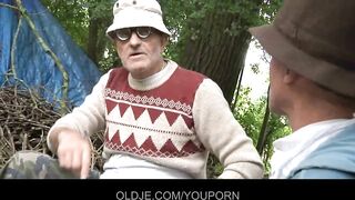 Old farts pleasant lustful babe in the woods