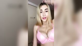 Hot playgirl dancing in pink underclothes