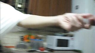 stepsister sucks stepbrother in the kitchen during lunch